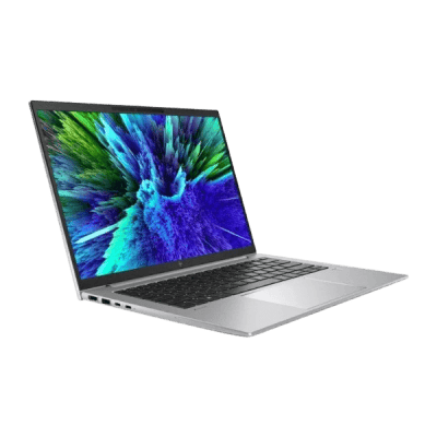 Laptop with colorful abstract screen showcasing high-performance technology and innovation for affordable computing solutions. Perfect for modern digital needs.