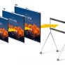 High-quality digital screens displaying vibrant mountain landscapes, illustrating innovative display technology and affordability for business and educational solutions.