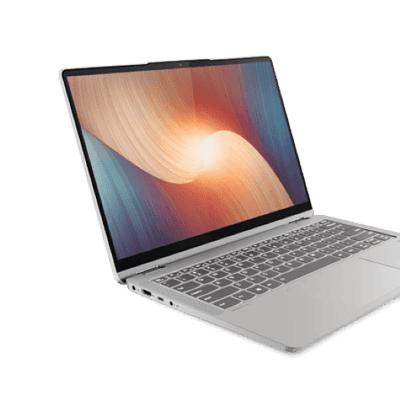 High-quality silver laptop open with colorful screen for modern technology use.