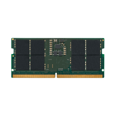 A modern computer RAM module with black memory chips and gold connectors, ideal for high-performance computing and data processing.