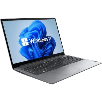 Laptop with Windows 11 logo on screen, modern technology device, suitable for gaming, work, and personal use. Certified Windows 11 compatible, sleek design, perfect for South African markets.