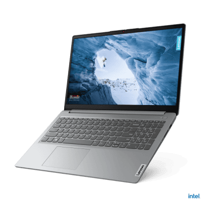 Lenovo laptop displaying icy mountain landscape for innovative and affordable tech solutions in South Africa.