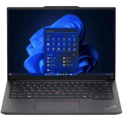 Laptop open with Windows 11 interface, showcasing modern technology and the latest software features.