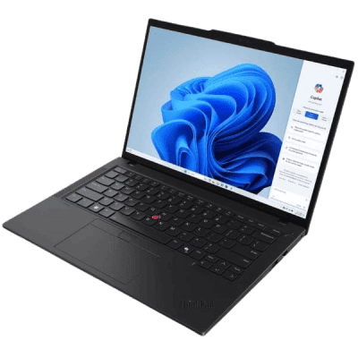 ThinkPad laptop displaying Windows 11 screen with login interface, emphasizing reliable business technology.