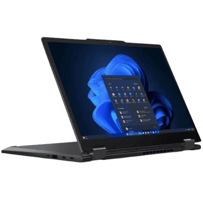 A versatile folding laptop with a sleek design, featuring a large touchscreen display and a detachable touchscreen tablet, ideal for remote work, gaming, and digital creativity.