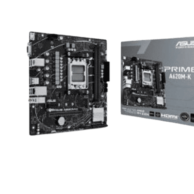 Intel motherboard and ASUS Prime A420M-K box for affordable, high-quality computer builds in South Africa.