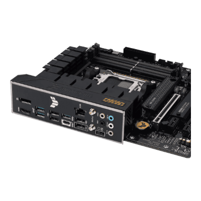 High-performance gaming motherboard with multiple USB ports, RAM slots, and advanced connectivity features ideal for gaming and high-speed computing.