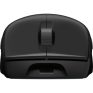 Wireless computer mouse with scroll wheel and USB-C charging port, black ergonomic design.