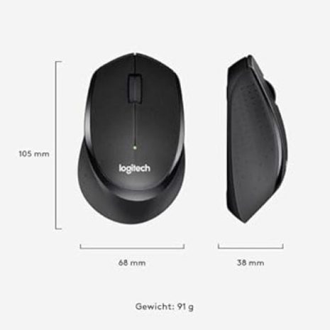 Wireless Logitech computer mouse with ergonomic design, compact size, and precise navigation, ideal for work or gaming setups.