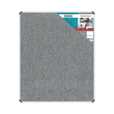 High-quality grey bulletin board with textured fabric surface, perfect for advertising and notices in schools, offices, and community centers for effective communication and display.