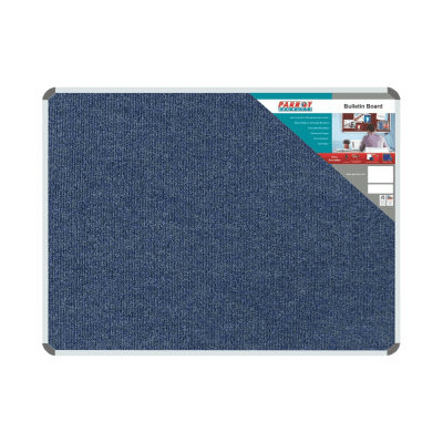 Blue textured bulletin board for office or school displays, ideal for showcasing information and announcements, featuring durable fabric surface and sleek frame design.