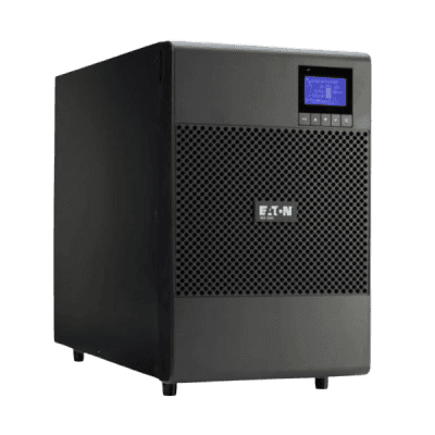 Eaton uninterruptible power supply (UPS) with digital display, black industrial backup power backup generator, reliable backup power solution for data centres and businesses in South Africa.