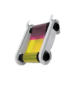 Colorful laser cutting machine with yellow, pink, and green hues, featuring a compact design and black rollers.