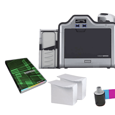 High-speed digital ID card printer with ink ribbons, accessories, and RFID technology for secure card printing solutions in South Africa.