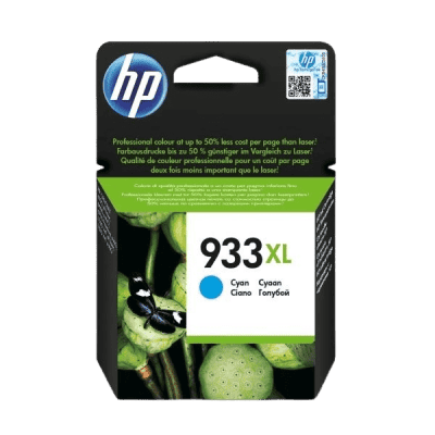 Cyan HP 933XL ink cartridge compatible with printers, high-quality, affordable printing supplies perfect for efficient office and home use.