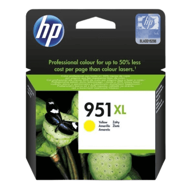 HP ink cartridge 951XL yellow for high-quality printing, compatible with various HP printers, affordable printing solution, durable and reliable ink for professional use.