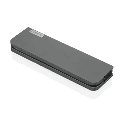 Lenovo portable power bank for mobile devices and electronics, compact and lightweight.