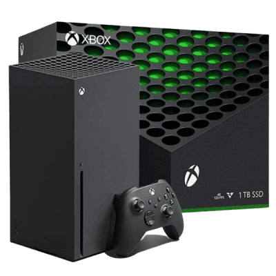 Xbox Series X gaming console with controller and green-lit ventilation, showcasing innovative gaming technology and affordability in South Africa.