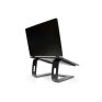 High-tech adjustable laptop stand for ergonomic workspace setup, supporting seamless mobility and stability for optimal comfort. Perfect for professionals seeking innovative office solutions.
