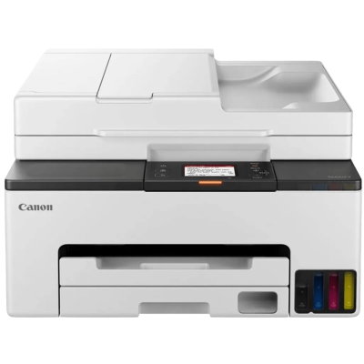 High-quality Canon multifunction printer with color ink tanks, ideal for business and office use, offering efficient printing, scanning, and copying solutions.