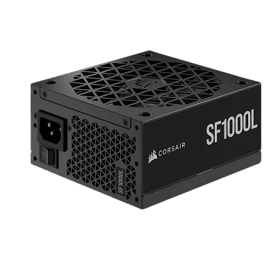 High-quality Corsair SF1000L power supply unit, compact and reliable, perfect for gaming or professional PCs, emphasizing innovation and affordability.