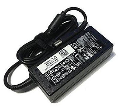 Power adapter for electronic devices, compact black charger with attached cable, suitable for laptops or small appliances.