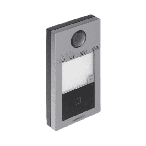 Hikvision video intercom device with camera and RFID reader for secure building access in South Africa.