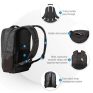 Durable black backpack with ergonomic shoulder straps, hidden stash pocket, trolley handle pass-through, and easy-adjust strap system for school or travel.