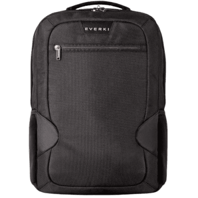 Black Everki laptop backpack with multiple compartments and durable design for tech-savvy professionals.