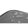 Water droplets on a smooth surface, close-up shot.