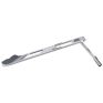 Alt text: Modern metallic adjustable laptop stand for ergonomic workspace setup and height customization.