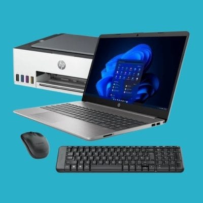 Laptop with Windows 11, printer, keyboard, and mouse for affordable office and home tech solutions - InfoplayNet South Africa.