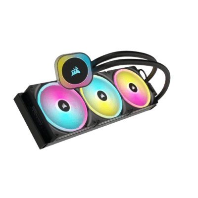 RGB computer cooling fans with customizable RGB lighting and cooling radiators, ideal for gaming and high-performance PC builds.