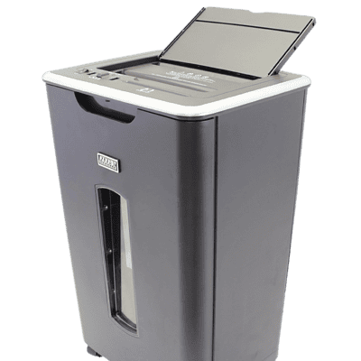 Shredding machine, office shredder for confidential documents, high-security paper shredder, office security equipment, durable paper shredder for businesses.