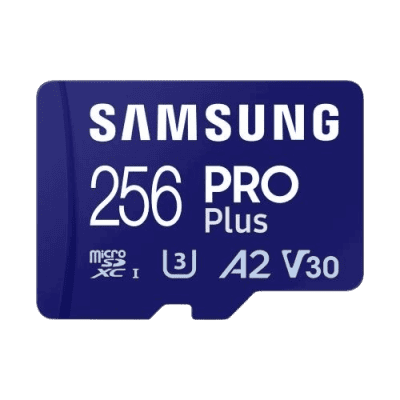 Fastest MicroSD card from Samsung for high-performance mobile storage and data transfer. Suitable for smartphones, tablets, and cameras with 256GB capacity.