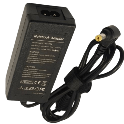 Notebook adapter power supply with cable, suitable for electronic devices and laptops, featured in the InfoplayNet innovation and affordability platform.