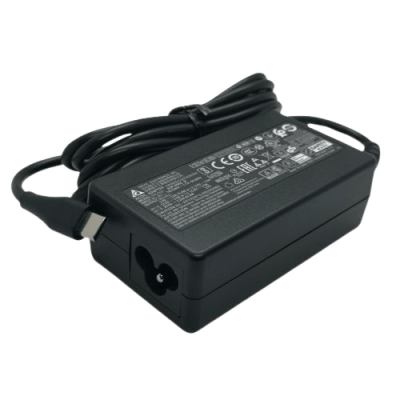 Laptop power adapter with power cable, used for charging laptops and electronic devices. Ideal for reliable power supply, compatibility with various laptops, and ensuring efficient charging in business and home settings.