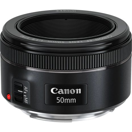 Canon 50mm camera lens, compact and versatile prime lens suitable for various photography styles, with a 49mm filter thread for high-quality images.
