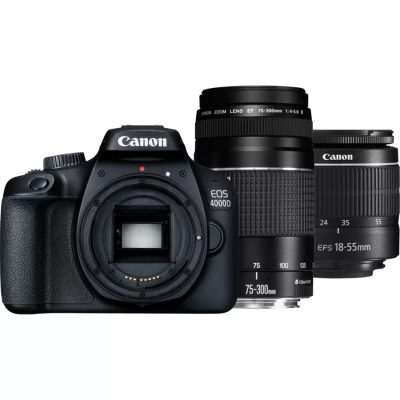 Canon EOS 4000D digital camera with versatile zoom and portrait lens, ideal for professional photography and capturing moments with affordability and innovation.
