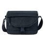Ablack travel laptop shoulder bag with multiple compartments and adjustable strap for safe and stylish office or travel use.