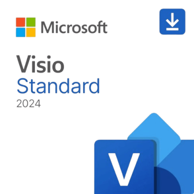 Microsoft Visio Standard 2024 software icon, digital vector illustration.