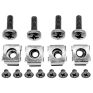 Black Phillips head screws with metal mounting brackets, suitable for electronic and hardware installations. Durable, corrosion-resistant metal for secure fastening in various applications.