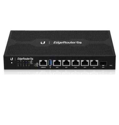 High-performance EdgeRouter 6a with multiple Ethernet ports, ideal for reliable, affordable network connectivity solutions for businesses in South Africa.