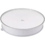 Bare robot vacuum cleaner with sleek white design, ideal for smart home automation, robotic cleaning solutions, and affordable household maintenance.