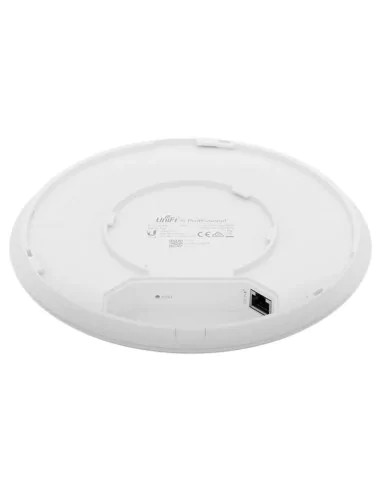 Compact white Wi-Fi router with Ethernet port for seamless internet connectivity.