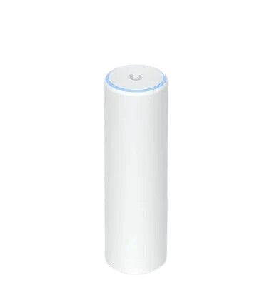 Compact white smart speaker with touch controls, ideal for seamless home automation and voice assistant integration.