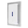 Modern white Wi-Fi access point mounted on a wall, providing seamless internet connectivity. Perfect for reliable network solutions in homes and businesses.