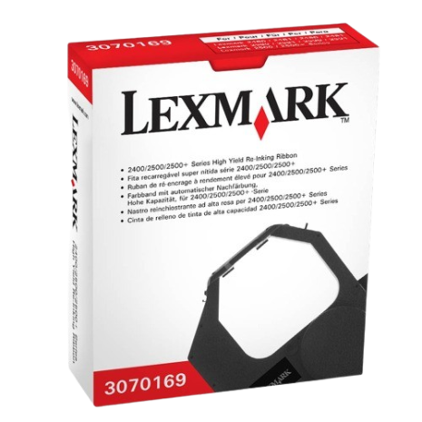 Lexmark high-yield re-inking ribbon cartridge for printing, compatible with 2400/2500 series, ensuring vibrant, long-lasting prints, ideal for reliable office printing solutions.