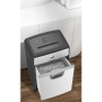 HP paper shredder with waste bin, ideal for secure document disposal and office efficiency.