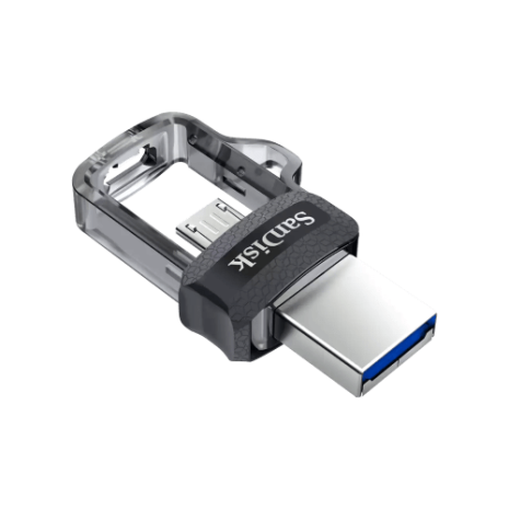 Sandisk usb flash drive with a black and silver design, fast data transfer, portable storage solution, reliable USB 3.0 device for secure data backup.